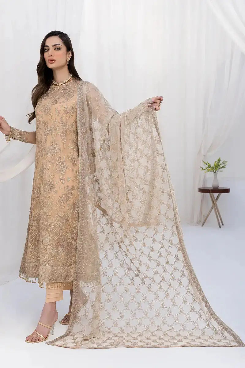 Zarif | LA CELESTE LUXURY Formals | ZLC 07 SAND GLOW - Pakistani Designer Dress - by Zarif | Type: Formal - 100% Original at Saira Sultan