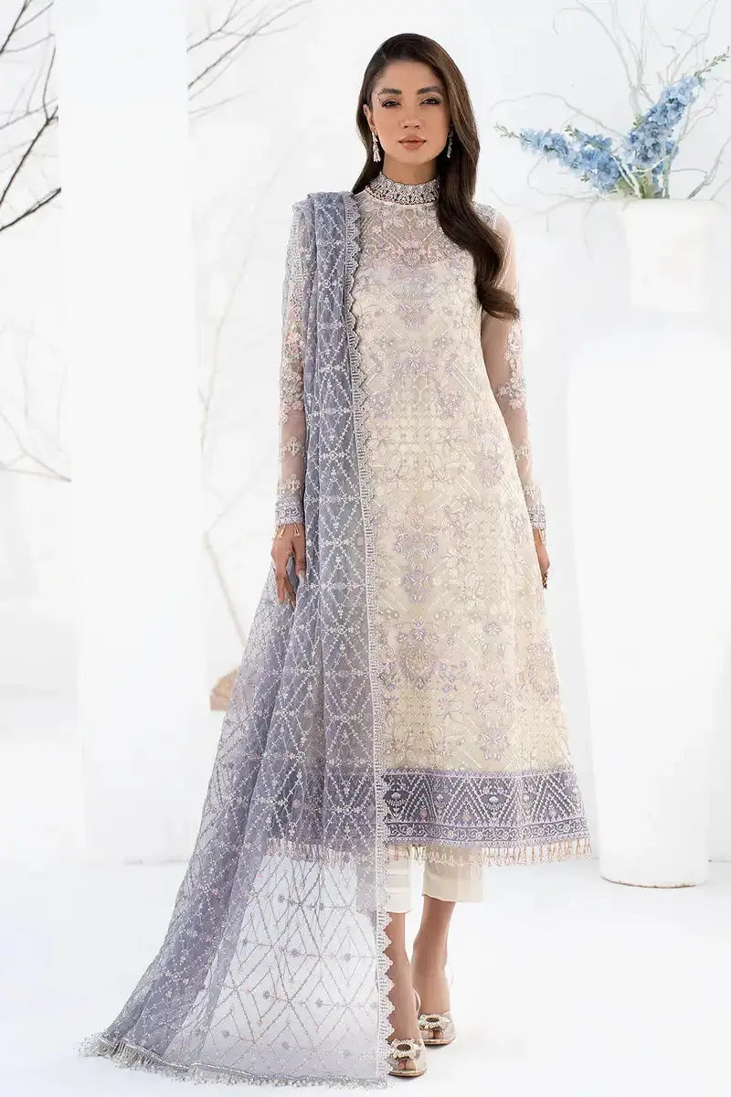 Zarif | LA CELESTE LUXURY Formals | ZLC 02 PEARL WHITE - Pakistani Designer Dress - by Zarif | Type: Formal - 100% Original at Saira Sultan