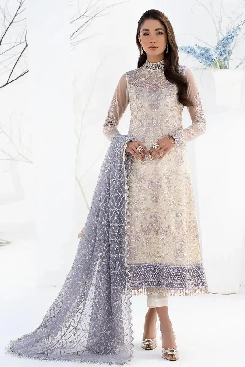 Zarif | LA CELESTE LUXURY Formals | ZLC 02 PEARL WHITE - Pakistani Designer Dress - by Zarif | Type: Formal - 100% Original at Saira Sultan