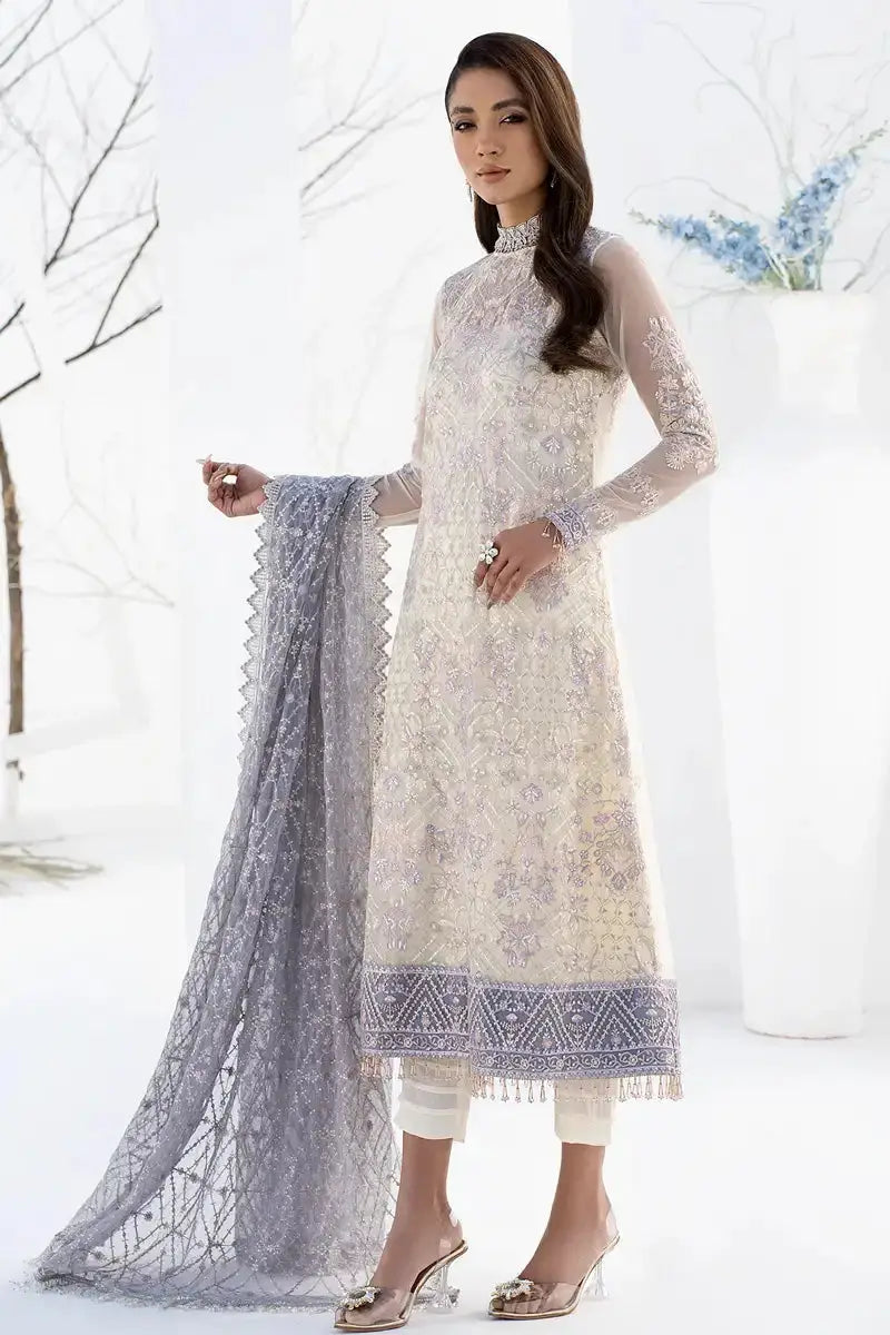 Zarif | LA CELESTE LUXURY Formals | ZLC 02 PEARL WHITE - Pakistani Designer Dress - by Zarif | Type: Formal - 100% Original at Saira Sultan