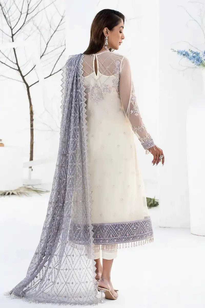 Zarif | LA CELESTE LUXURY Formals | ZLC 02 PEARL WHITE - Pakistani Designer Dress - by Zarif | Type: Formal - 100% Original at Saira Sultan