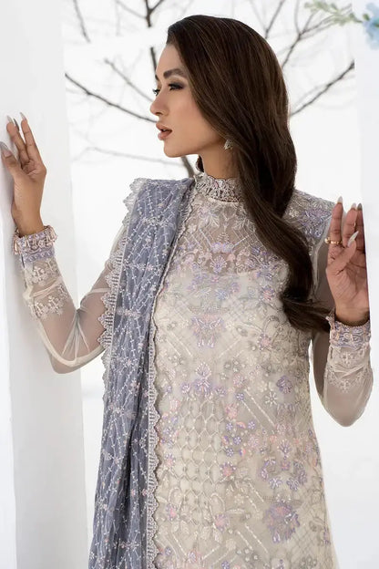 Zarif | LA CELESTE LUXURY Formals | ZLC 02 PEARL WHITE - Pakistani Designer Dress - by Zarif | Type: Formal - 100% Original at Saira Sultan