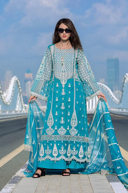 Kara | Kamdani Festive Collection | Zephyr Hues XS Teal Cotton Net