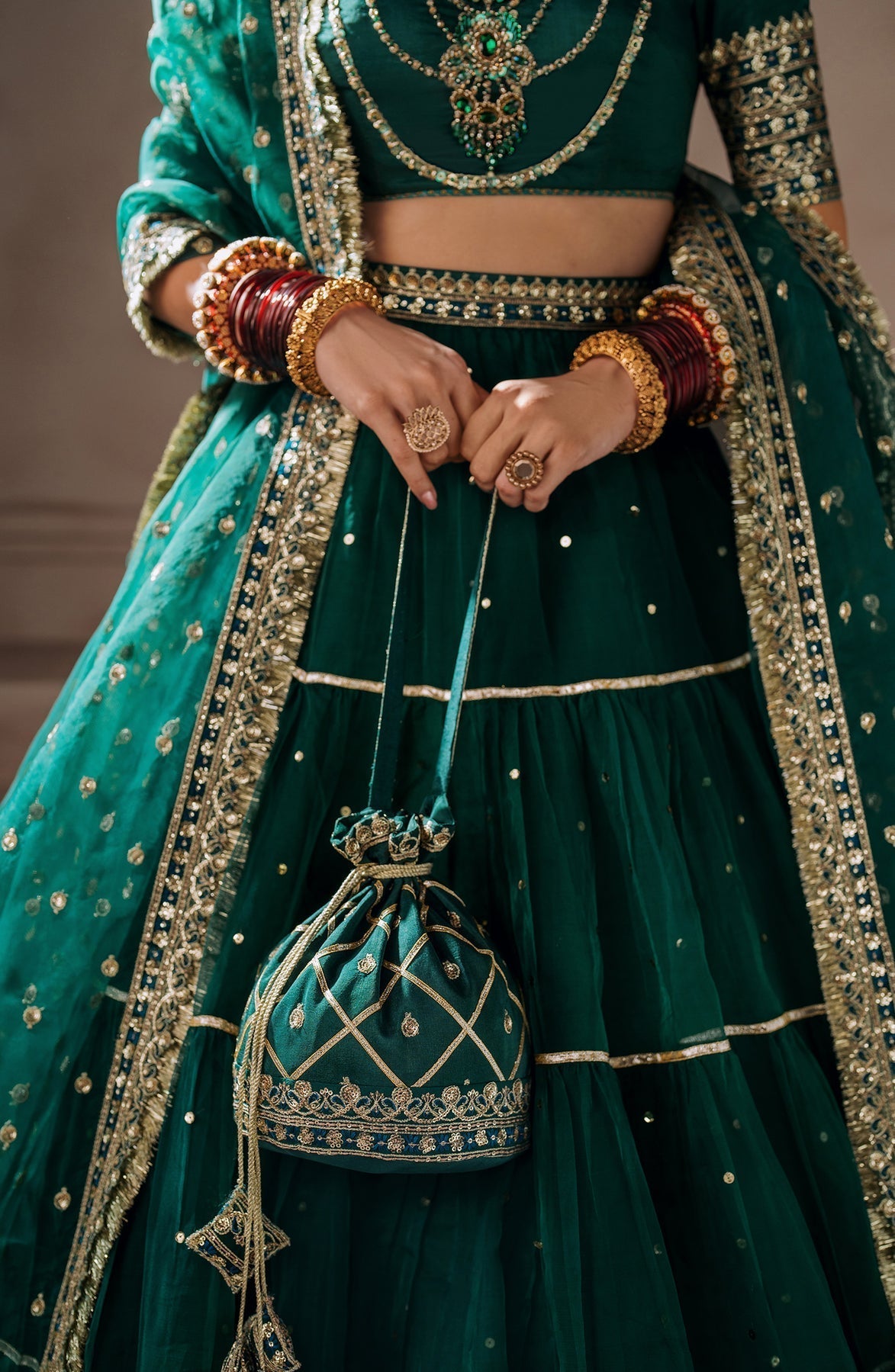 Zevk | Malika Jaan Bridals | NOOR-E-JAAN XL Sea Green Tusel Silk