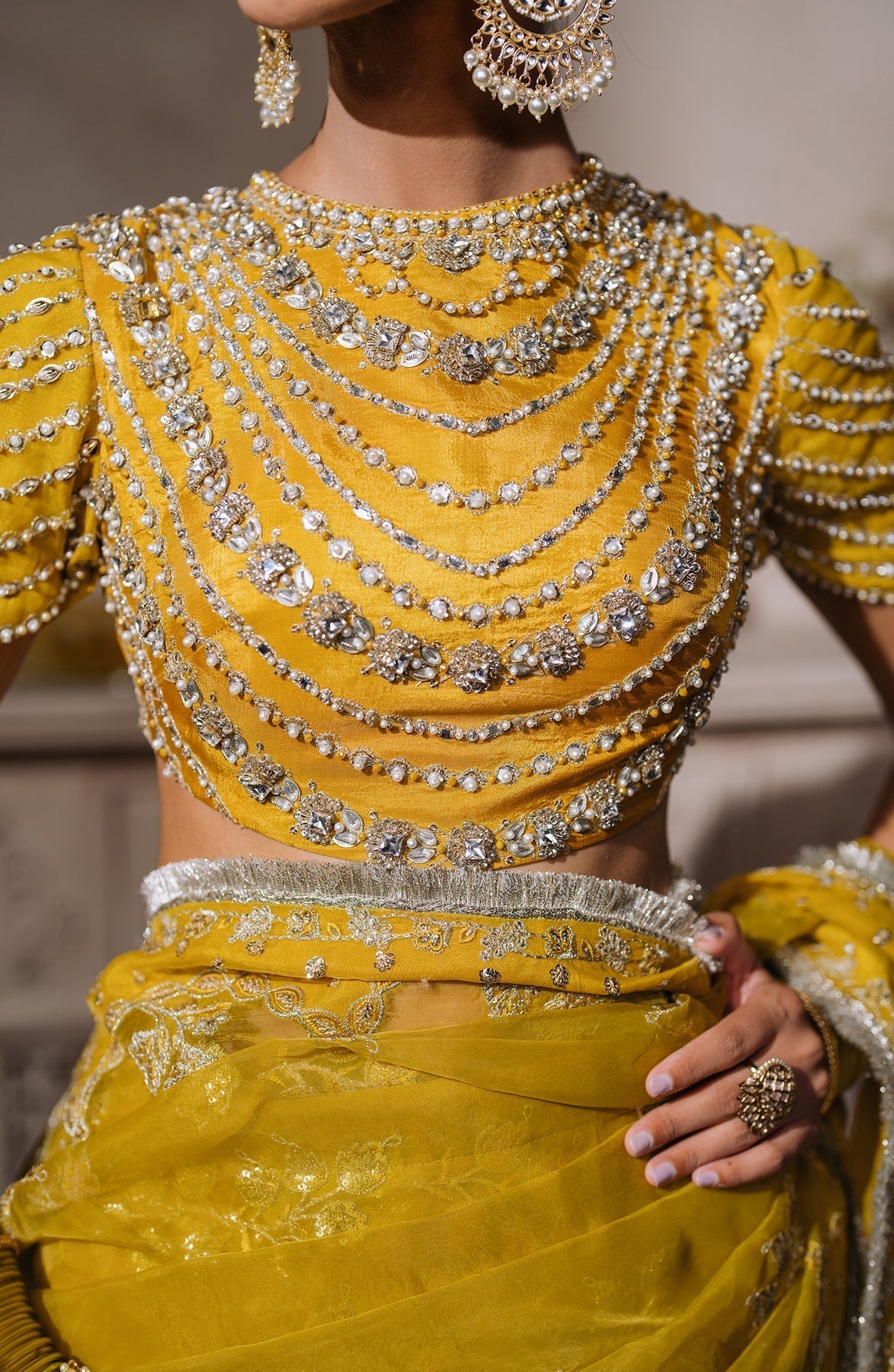 Zevk | Malika Jaan Bridals | MARJAAN L Yellow Tusel Silk