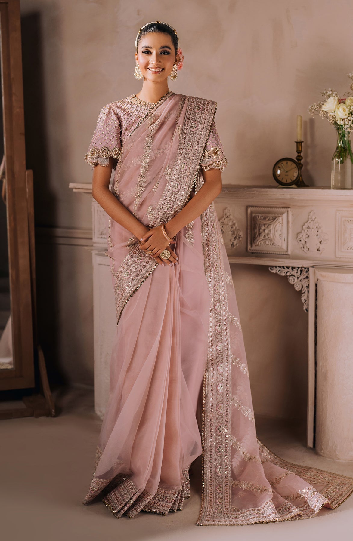 Zevk | Malika Jaan Bridals | MALLIKA JAAN XS Lilac Tusel Silk