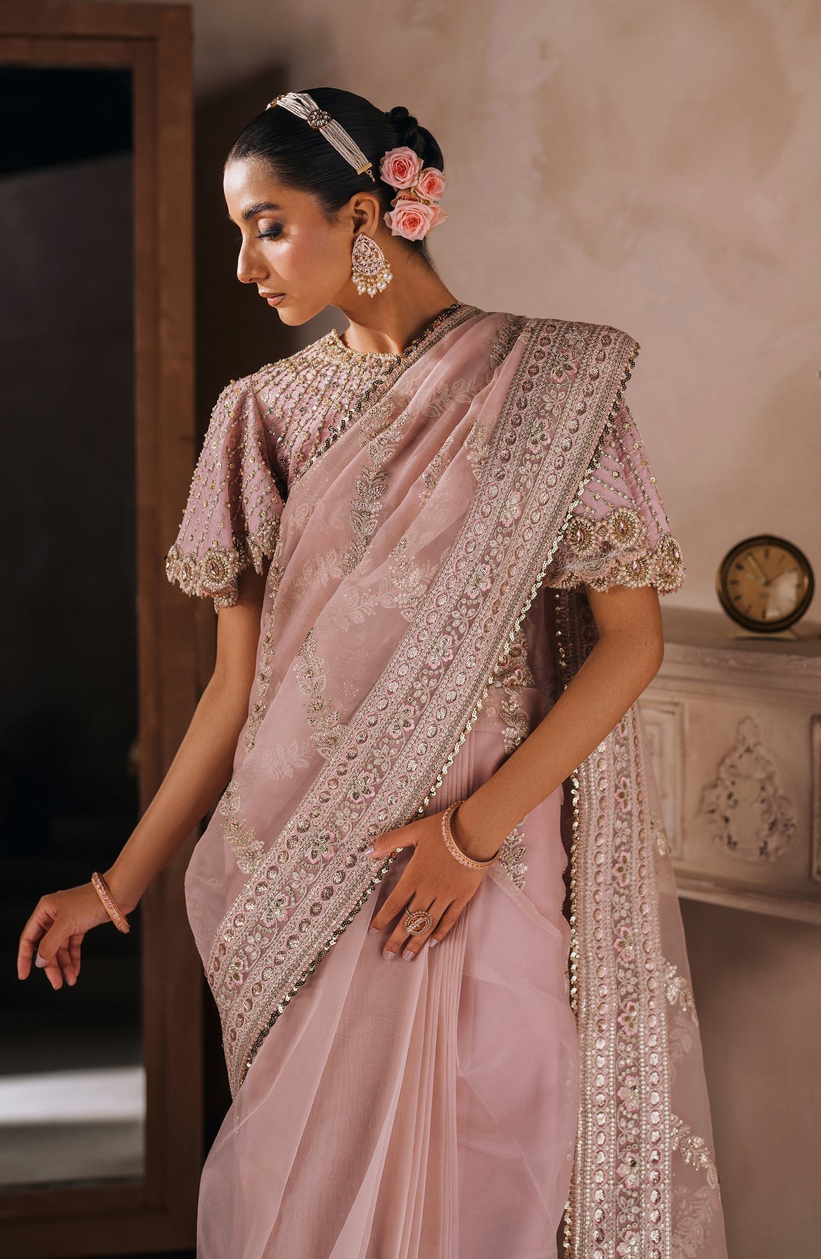 Zevk | Malika Jaan Bridals | MALLIKA JAAN M Lilac Tusel Silk
