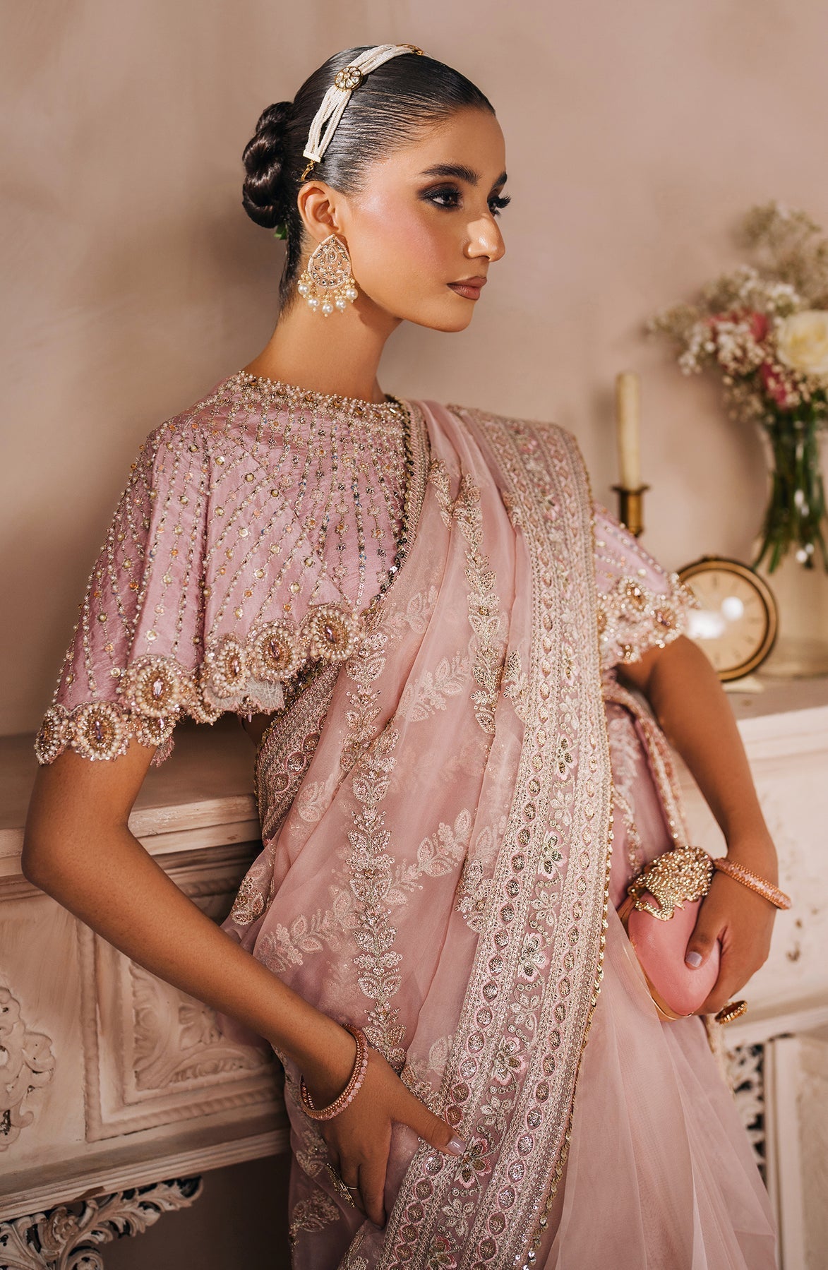 Zevk | Malika Jaan Bridals | MALLIKA JAAN Custom Size Lilac Tusel Silk