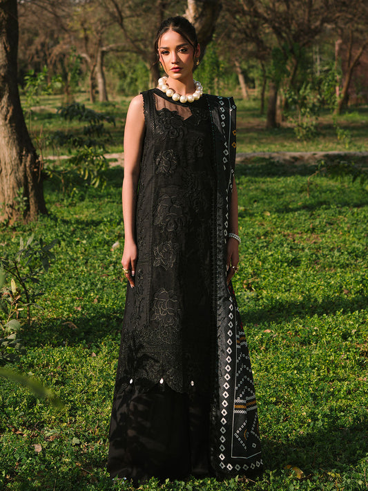 Mahnur | Dahlia Luxury Lawn 25 | Zoe XS Black Lawn