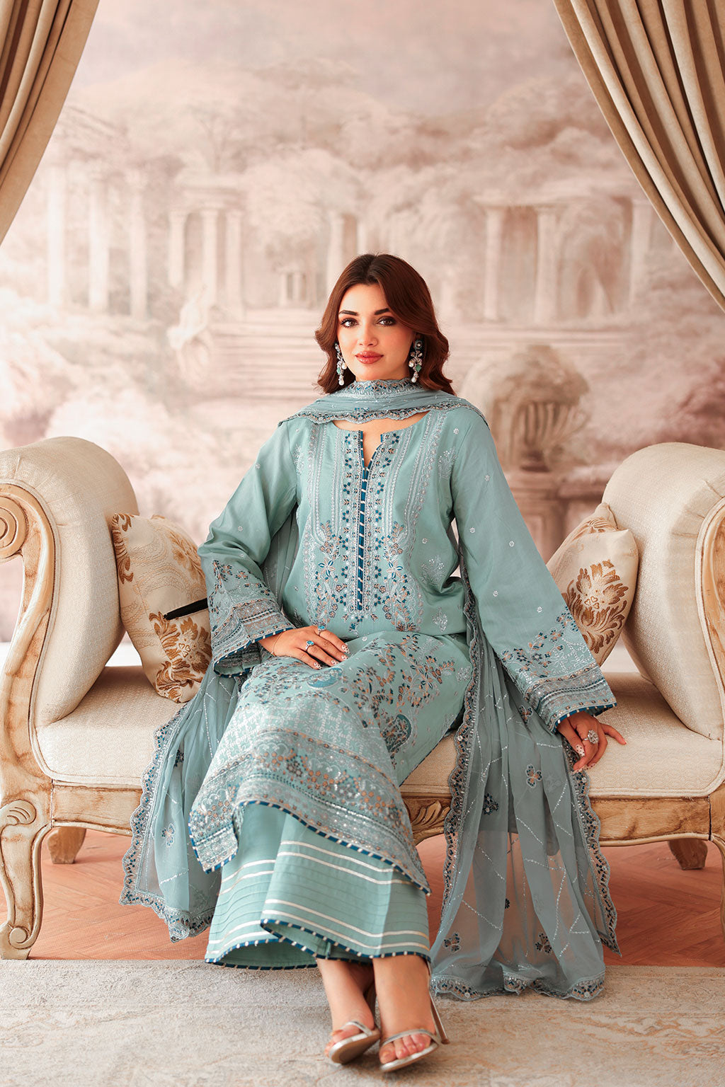 Ramsha | Aangan Luxury Raw silk | AA-204 by Ramsha - Designer Dress  - Type : Ladies Clothes - Available at Saira Sultan - 100% Original 