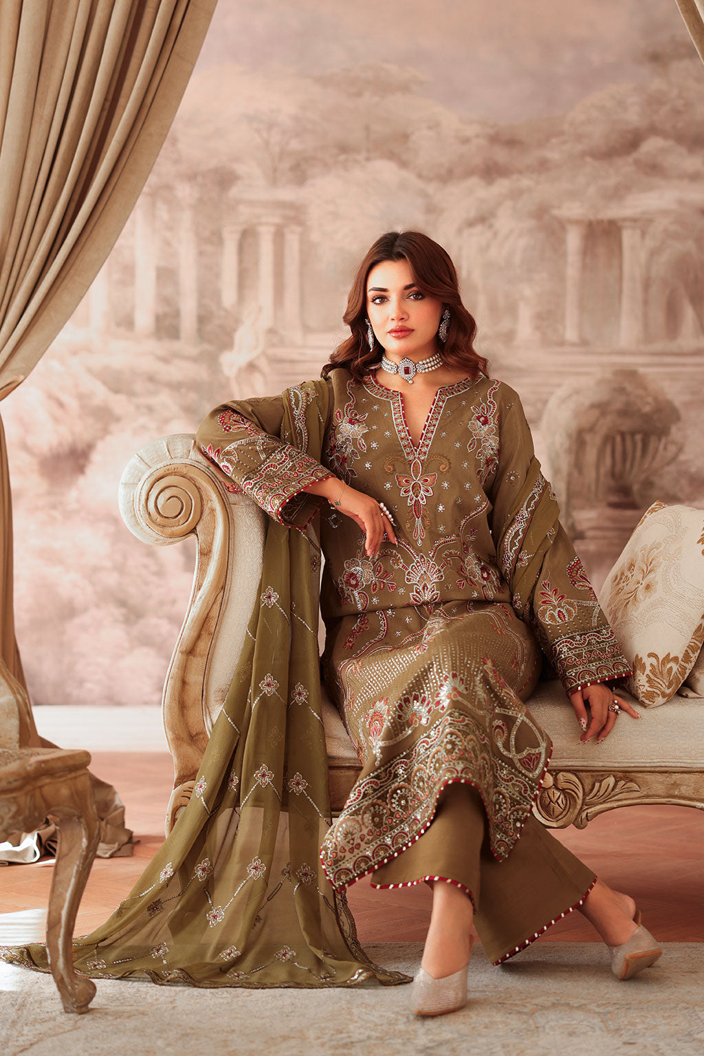 Ramsha | Aangan Luxury Raw silk | AA-210 by Ramsha - Designer Dress - Type : Ladies Clothes - Available at Saira Sultan - 100% Original 