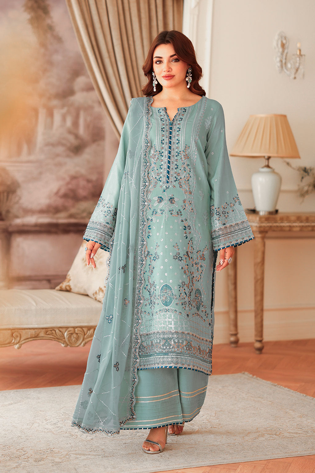 Ramsha | Aangan Luxury Raw silk | AA-204 by Ramsha - Designer Dress  - Type : Ladies Clothes - Available at Saira Sultan - 100% Original 