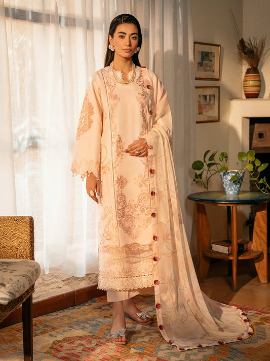 Izel | Dastak Luxury Lawn | AARZOO XS Pale Peach Lawn