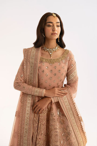 Fahad Hussayn | Ashk o Atar | AFROOZ M Peach Pink Net