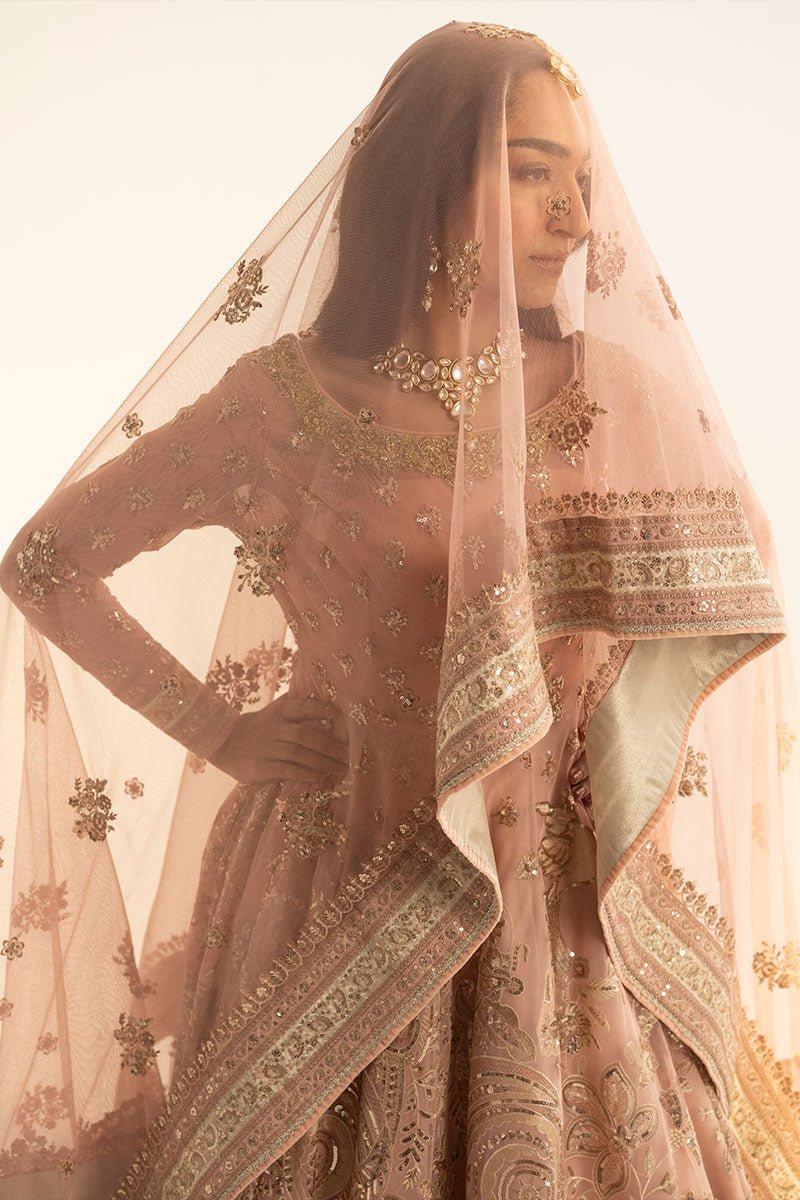 Fahad Hussayn | Ashk o Atar | AFROOZ L Peach Pink Net