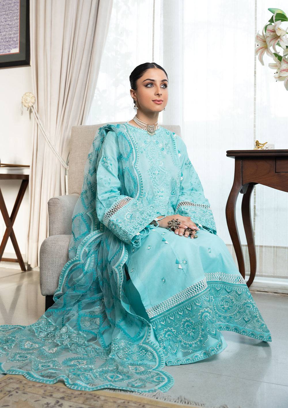 Aik Atelier | Samah Lawn 24 | LOOK 05 - Pakistani Designer Dress - by Aik Atelier | Type: Luxury - 100% Original at Saira Sultan