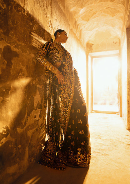 Aik Atelier | Dastoor Velvet 24 | DASTOOR - LOOK 04 Custom Size Deep Chocolate Chiffon