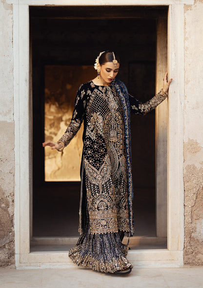 Aik Atelier | Dastoor Velvet 24 | DASTOOR - LOOK 07 Custom Size Black Velvet