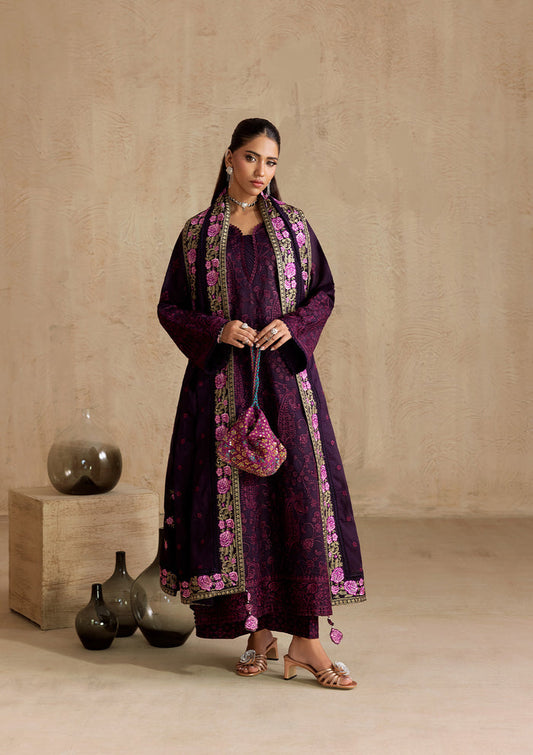 Aik Atelier | RTW 25 | LOOK 08 XS Dark Plum Jacquard Lawn