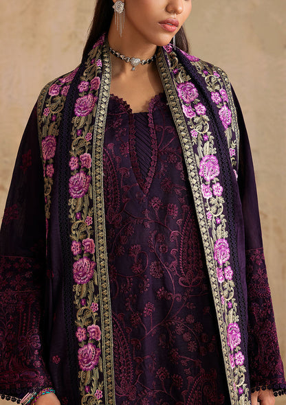 Aik Atelier | RTW 25 | LOOK 08 M Dark Plum Jacquard Lawn
