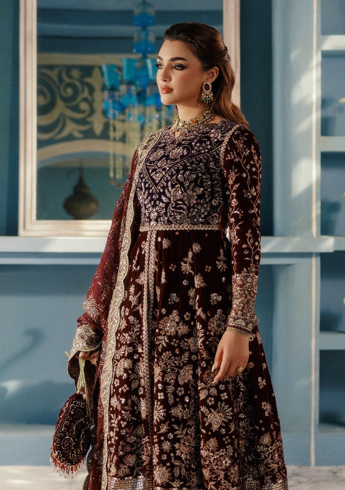 Aik Atelier | Udaipur Velvet 25 | LOOK 03 - Pakistani Designer Dress - by Aik Atelier - Type : Ladies Clothes - 100% Original at Saira Sultan