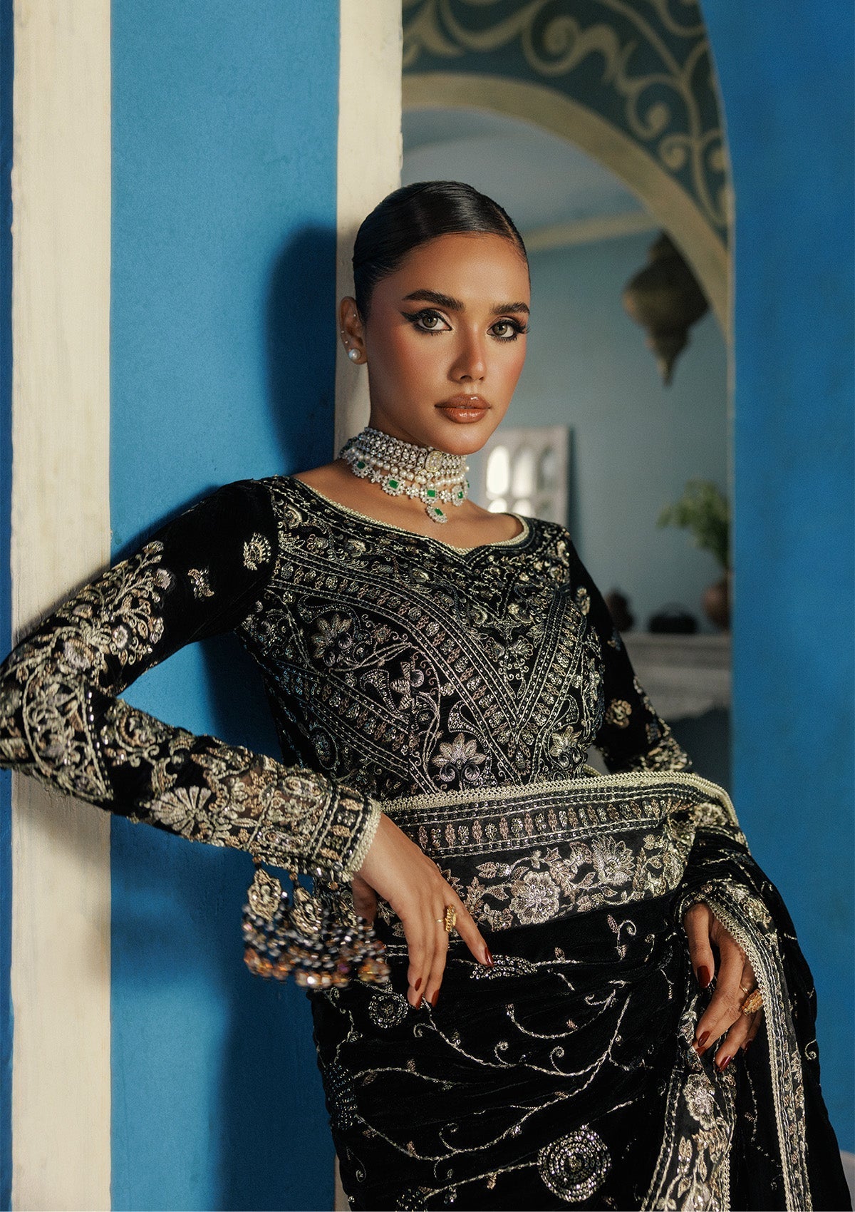 Aik Atelier | Udaipur Velvet 25 |  LOOK 04 - Pakistani Designer Dress - by Aik Atelier - Type : Ladies Clothes - 100% Original at Saira Sultan