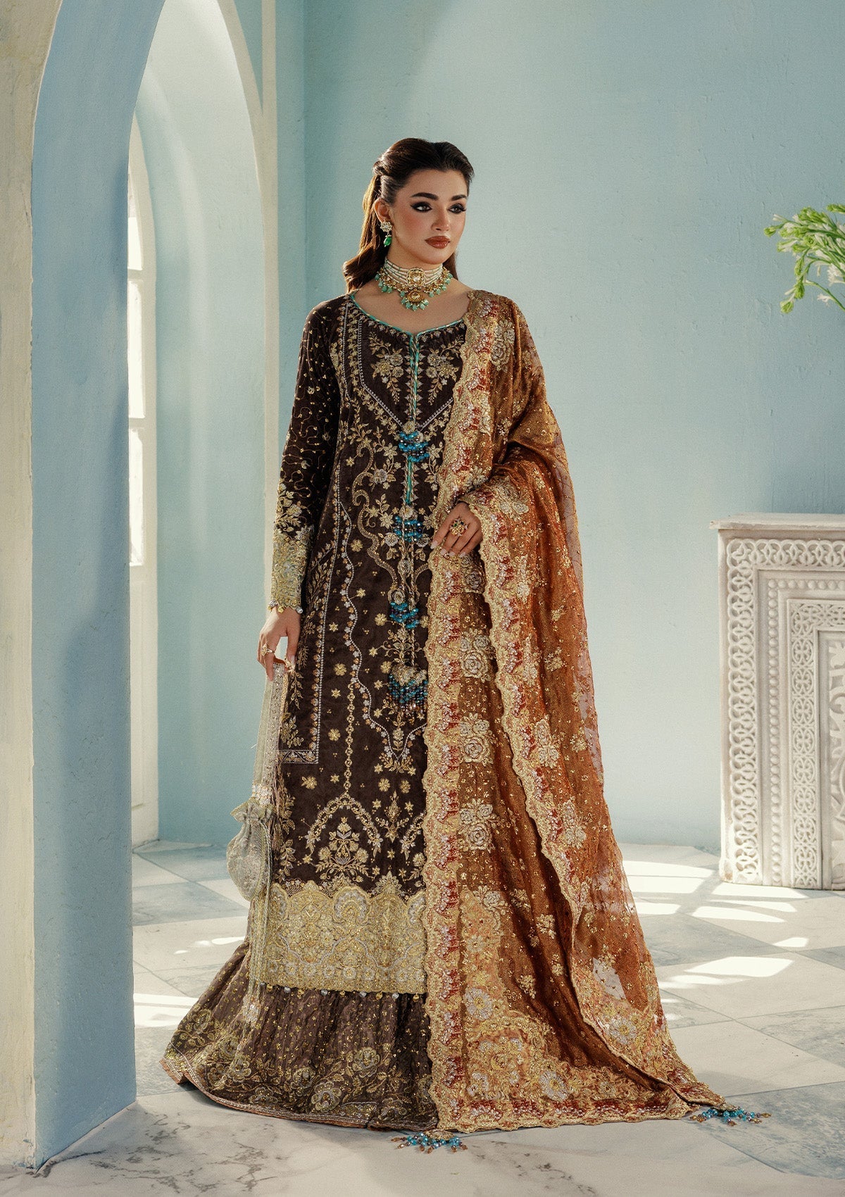 Aik Atelier | Udaipur Velvet 25 | LOOK 07 - Pakistani Designer Dress - by Aik Atelier - Type : Ladies Clothes - 100% Original at Saira Sultan