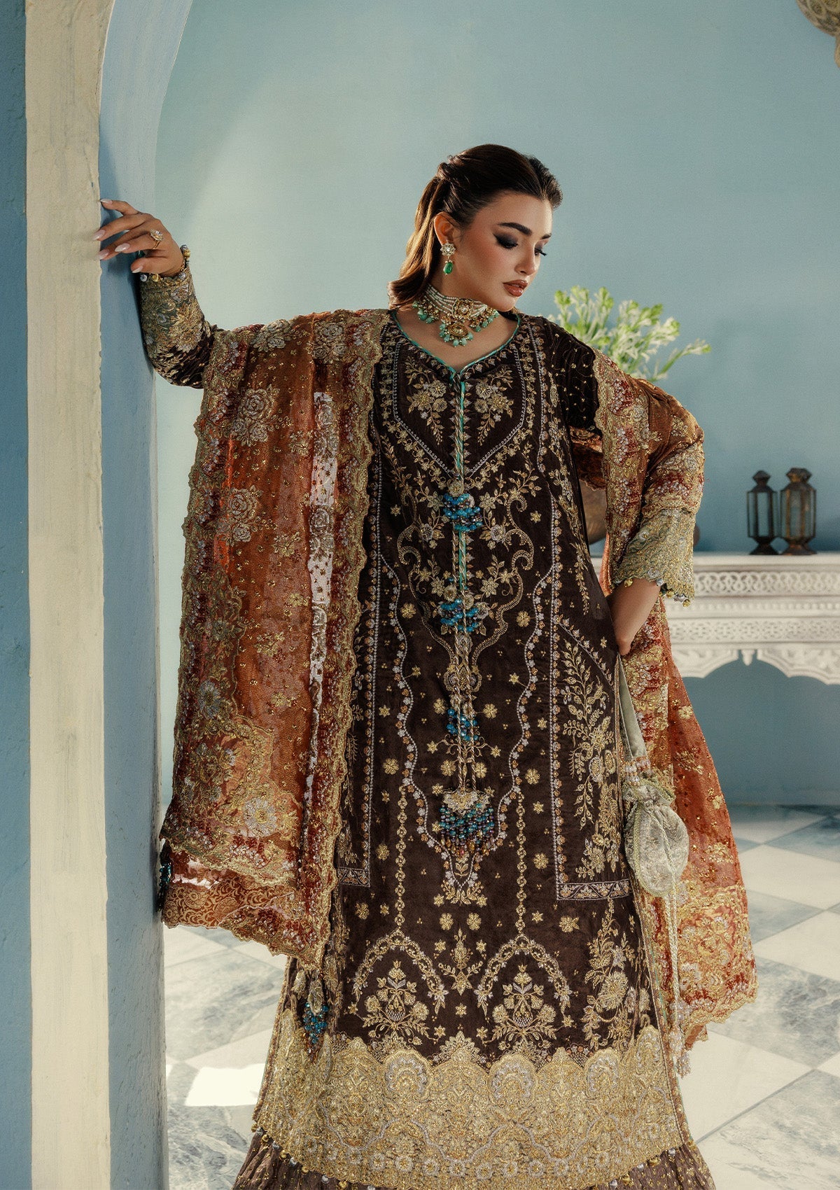 Aik Atelier | Udaipur Velvet 25 | LOOK 07 - Pakistani Designer Dress - by Aik Atelier - Type : Ladies Clothes - 100% Original at Saira Sultan