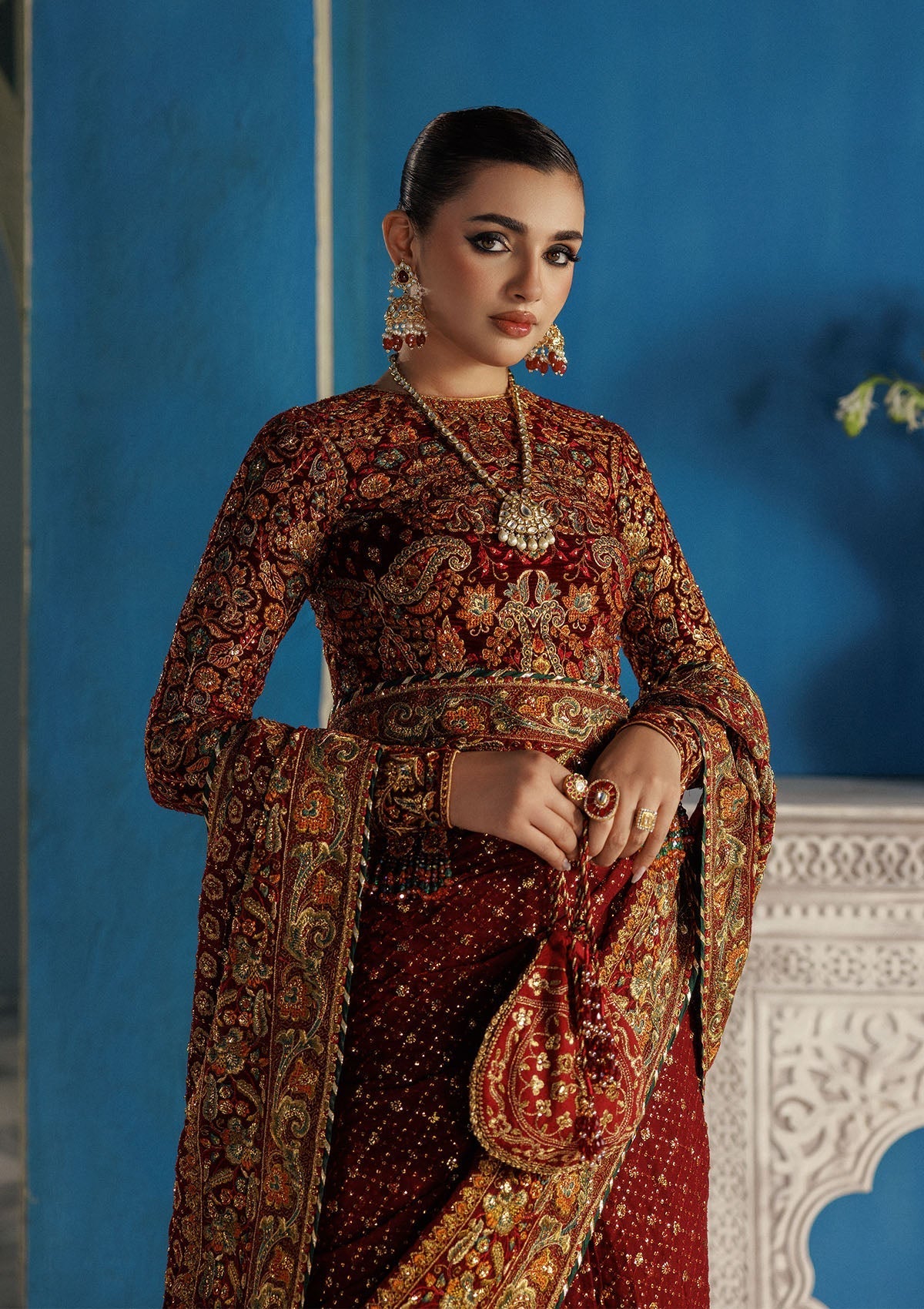 Aik Atelier | Udaipur Velvet 25 | LOOK 09 - Pakistani Designer Dress - by Aik Atelier - Type : Ladies Clothes - 100% Original at Saira Sultan