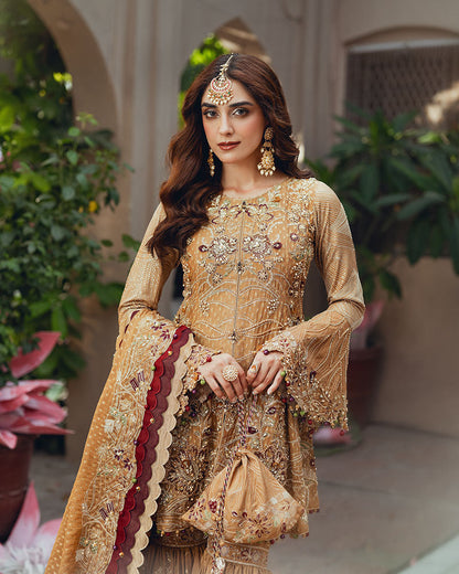 Ain | Naulakha Wedding Festive 24 | AR-143 KESAR L Mustard Yellow Chiffon