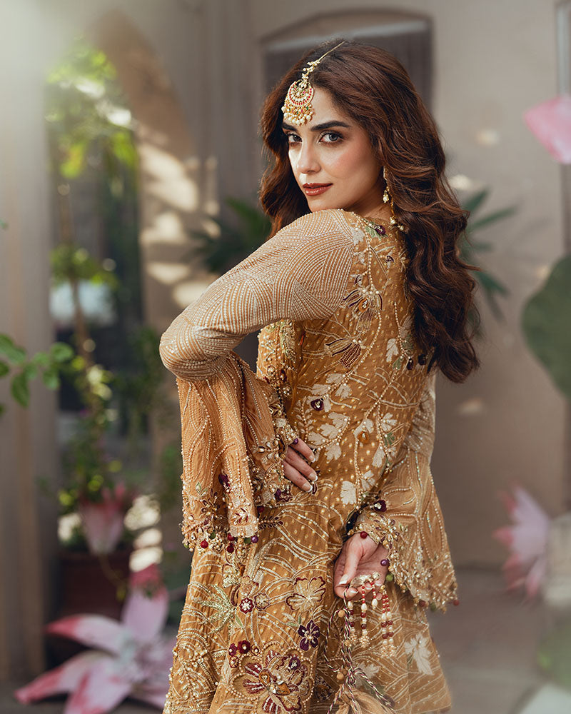 Ain | Naulakha Wedding Festive 24 | AR-143 KESAR M Mustard Yellow Chiffon