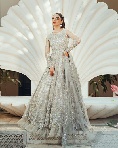 Ain | Naulakha Wedding Festive 24 | AR-138 CRYSTAL XS Light Gray Net