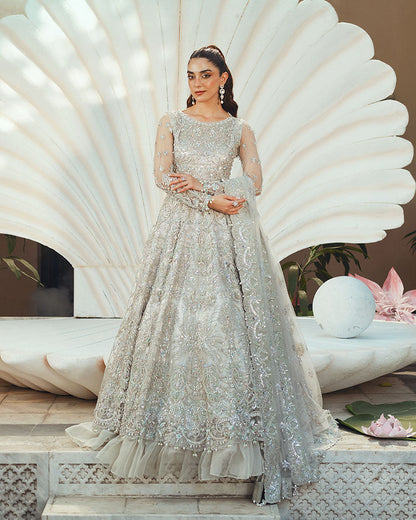 Ain | Naulakha Wedding Festive 24 | AR-138 CRYSTAL M Light Gray Net