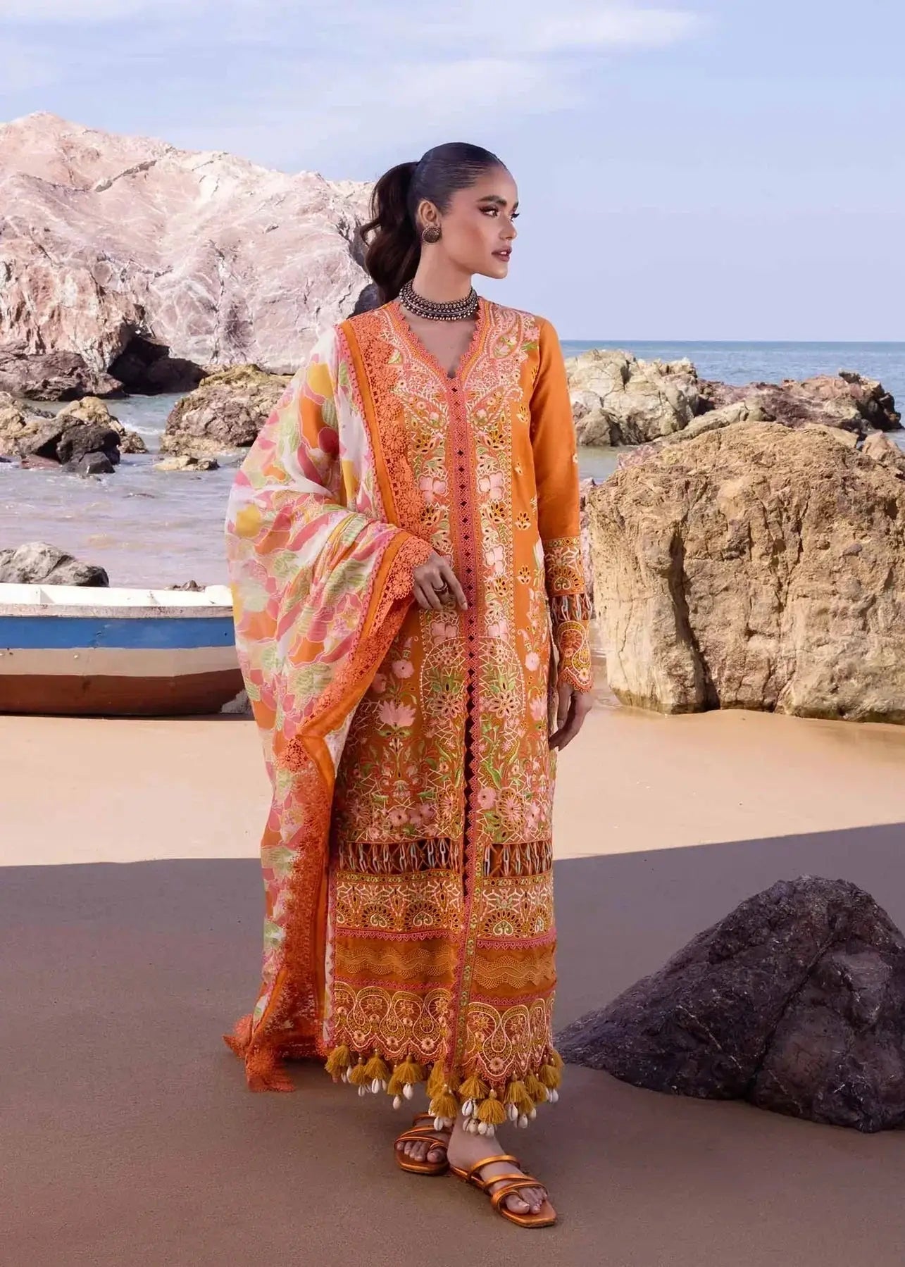 Akbar Aslam | Oasis Lawn 24 | Calla Lily - Pakistani Designer Dress - by Akbar Aslam | Type: Luxury - 100% Original at Saira Sultan