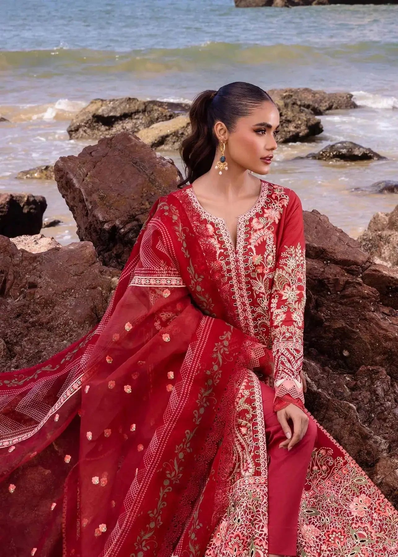Akbar Aslam | Oasis Lawn 24 | Petuna - Pakistani Designer Dress - by Akbar Aslam | Type: Luxury - 100% Original at Saira Sultan