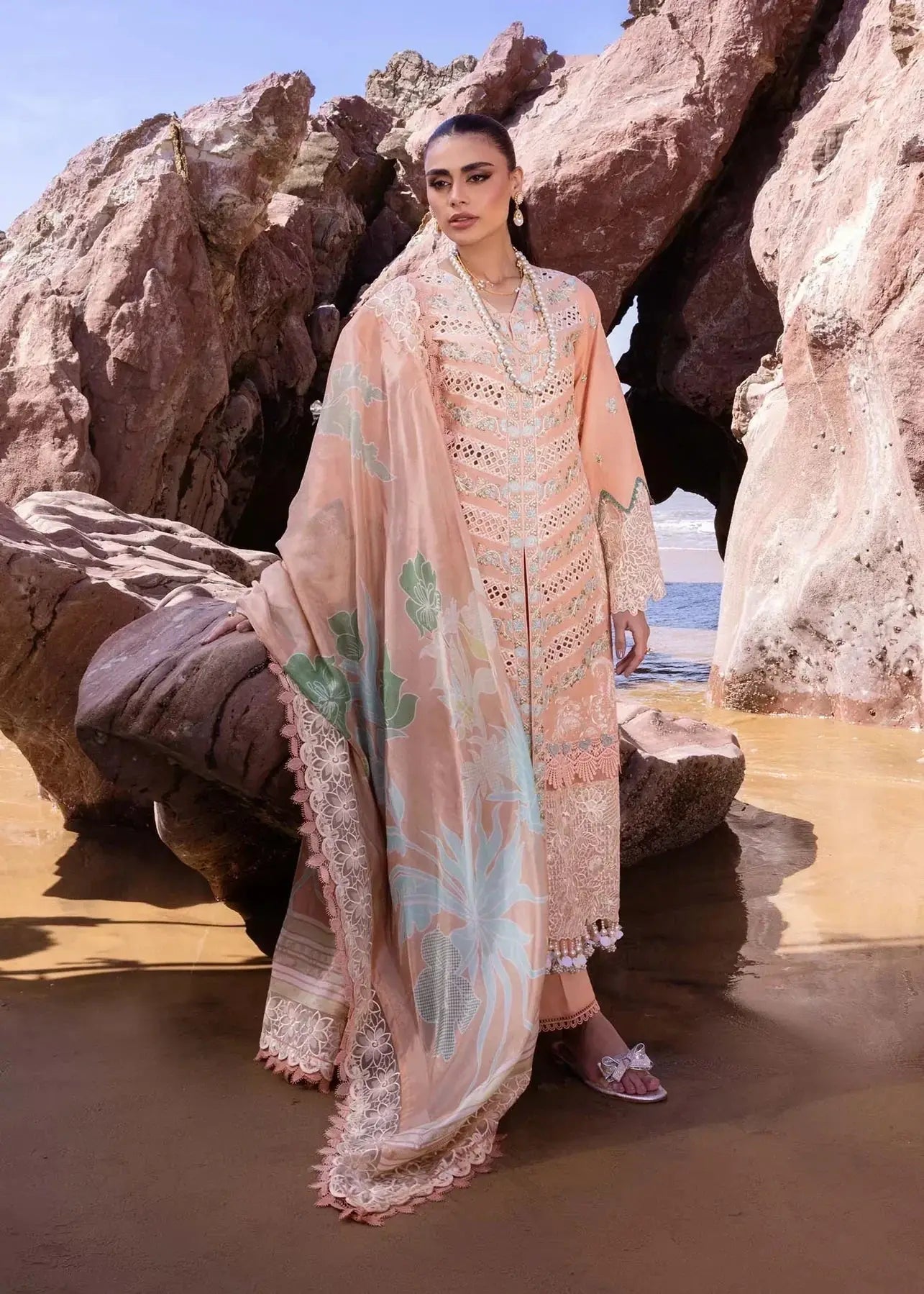 Akbar Aslam | Oasis Lawn 24 | Sweet Pea - Pakistani Designer Dress - by Akbar Aslam | Type: Luxury - 100% Original at Saira Sultan