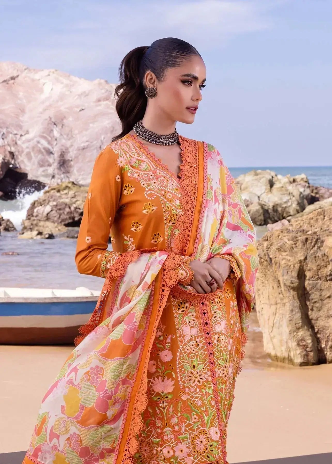 Akbar Aslam | Oasis Lawn 24 | Calla Lily - Pakistani Designer Dress - by Akbar Aslam | Type: Luxury - 100% Original at Saira Sultan