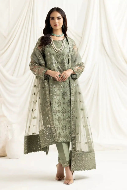Alizeh | Dua Formals 23 | DUA-V02D02B-ALARA(PISTACHIO) - Pakistani Designer Dress - by Alizeh | Type: Formal - 100% Original at Saira Sultan