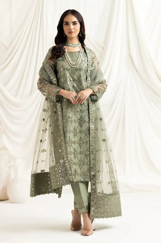 Alizeh | Dua Formals 23 | DUA-V02D02B-ALARA(PISTACHIO) - Pakistani Designer Dress - by Alizeh | Type: Formal - 100% Original at Saira Sultan