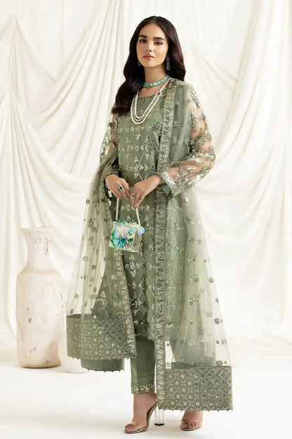 Alizeh | Dua Formals 23 | DUA-V02D02B-ALARA(PISTACHIO) - Pakistani Designer Dress - by Alizeh | Type: Formal - 100% Original at Saira Sultan