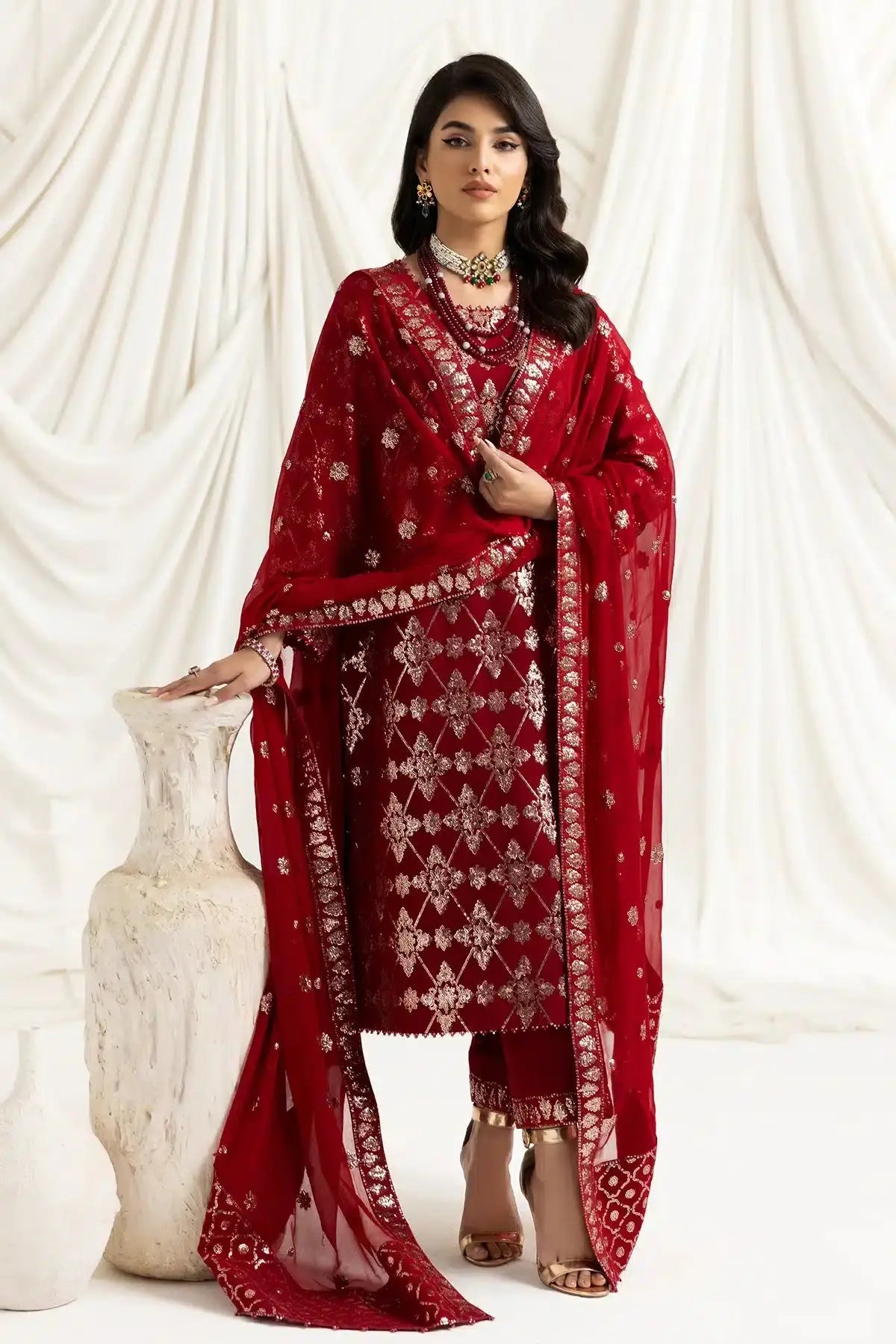 Alizeh | Dua Formals 23 | DUA-V02D02A-ALARA(RED) - Pakistani Designer Dress - by Alizeh | Type: Formal - 100% Original at Saira Sultan