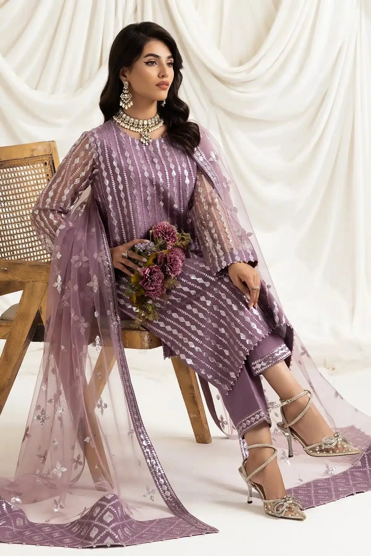 Alizeh | Dua Formals 23 | DUA-V02D03B-AYSAL(LILAC) - Pakistani Designer Dress - by Alizeh | Type: Formal - 100% Original at Saira Sultan