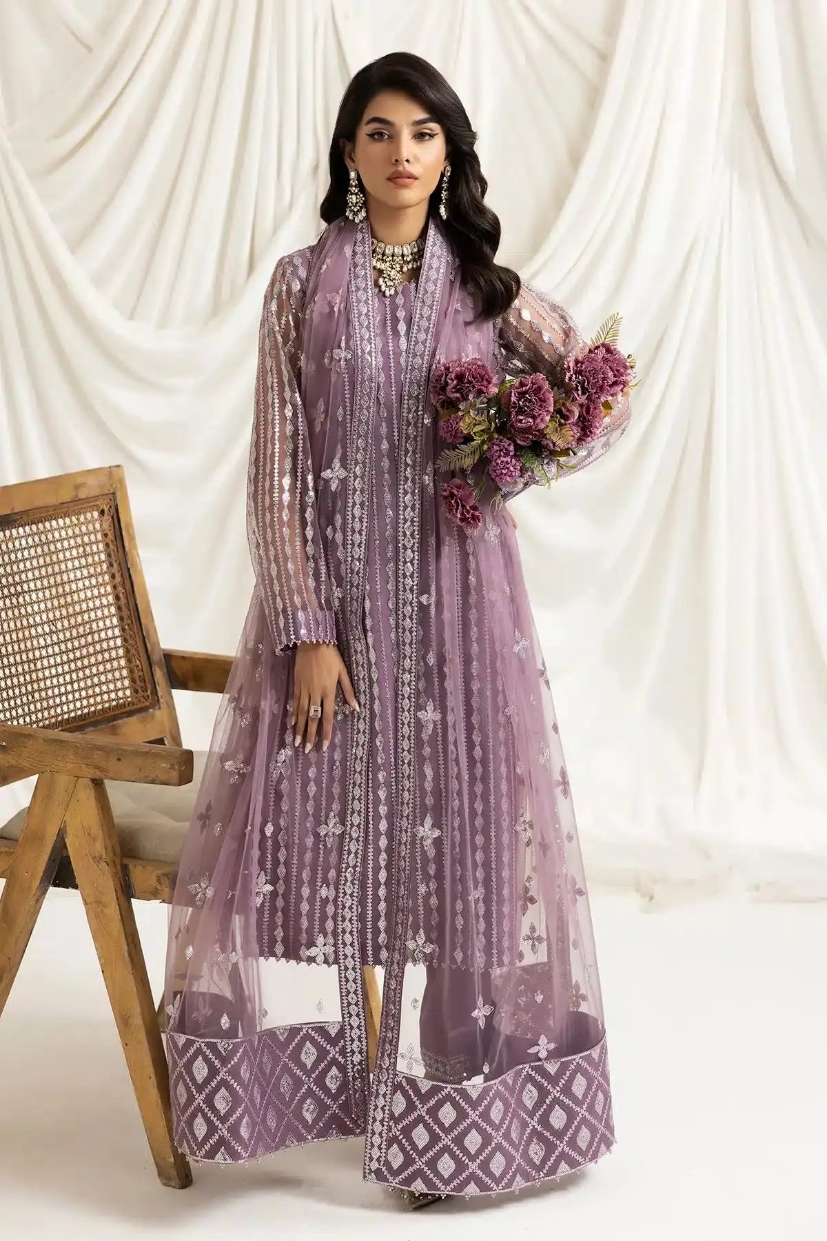 Alizeh | Dua Formals 23 | DUA-V02D03B-AYSAL(LILAC) - Pakistani Designer Dress - by Alizeh | Type: Formal - 100% Original at Saira Sultan