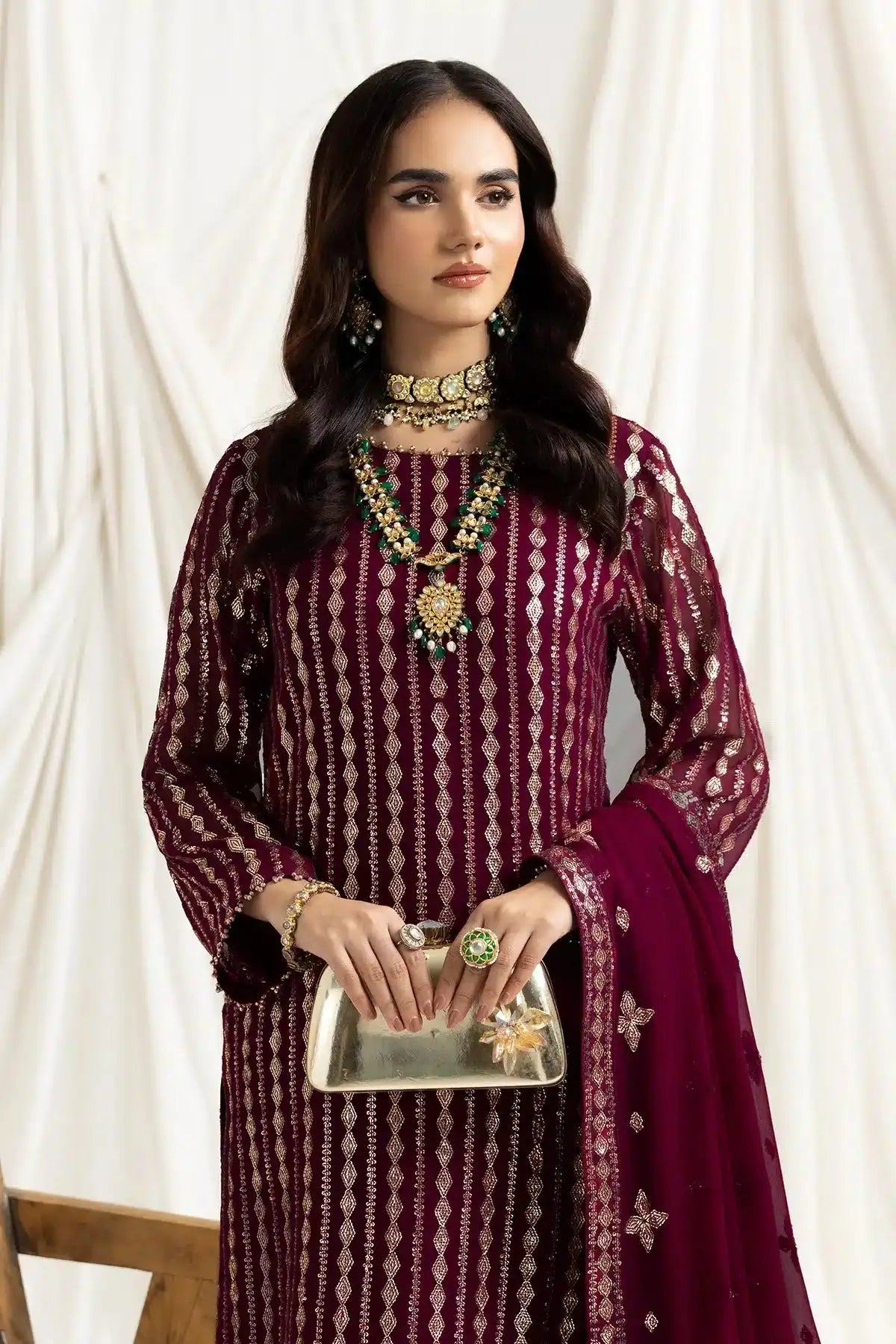 Alizeh | Dua Formals 23 | DUA-V02D03A-AYSAL(MAGENTA) - Pakistani Designer Dress - by Alizeh | Type: Formal - 100% Original at Saira Sultan