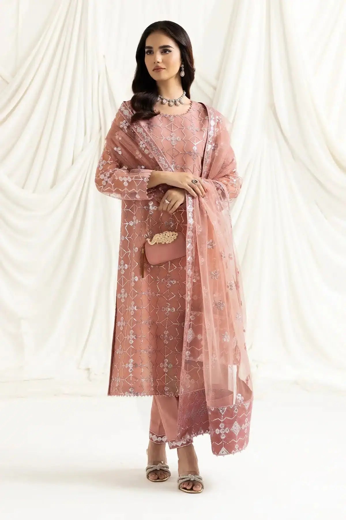 Alizeh | Dua Formals 23 | DUA-V02D04B-NAZIK(PINK) - Pakistani Designer Dress - by Alizeh | Type: Formal - 100% Original at Saira Sultan