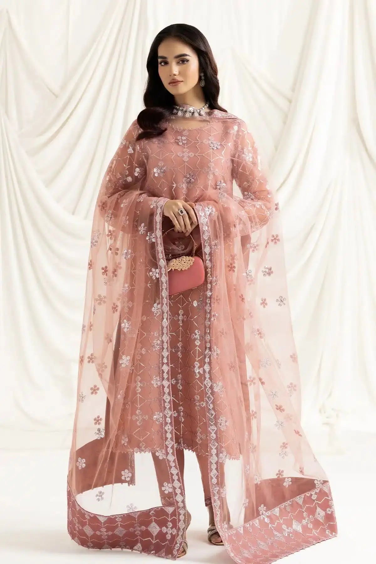 Alizeh | Dua Formals 23 | DUA-V02D04B-NAZIK(PINK) - Pakistani Designer Dress - by Alizeh | Type: Formal - 100% Original at Saira Sultan