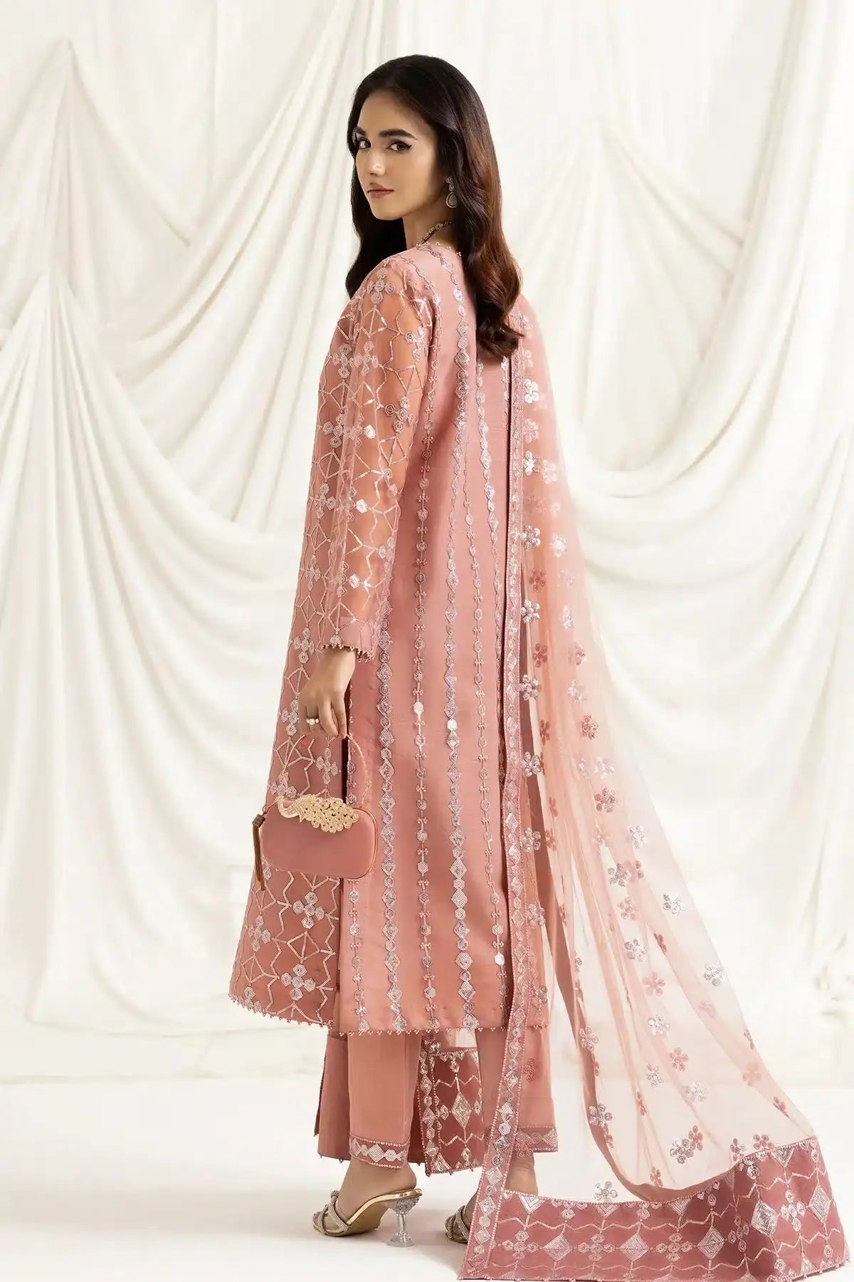 Alizeh | Dua Formals 23 | DUA-V02D04B-NAZIK(PINK) - Pakistani Designer Dress - by Alizeh | Type: Formal - 100% Original at Saira Sultan