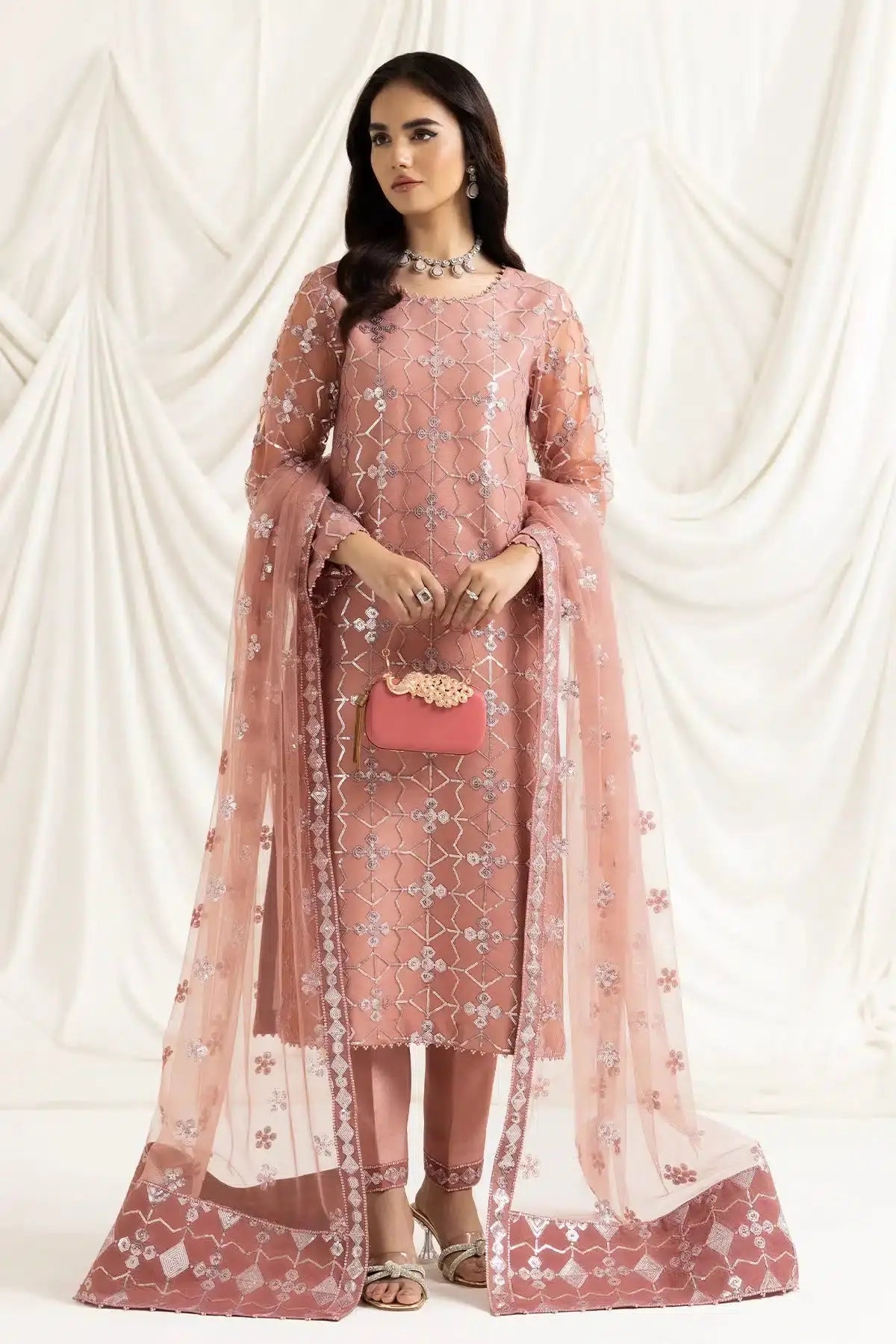 Alizeh | Dua Formals 23 | DUA-V02D04B-NAZIK(PINK) - Pakistani Designer Dress - by Alizeh | Type: Formal - 100% Original at Saira Sultan