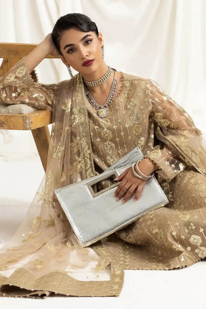 Alizeh | Dua Formals 23 | DUA-V02D01B- AIREEN(IVORY BEIGE) - Pakistani Designer Dress - by Alizeh | Type: Formal - 100% Original at Saira Sultan