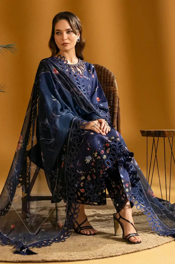 Alizeh | Maahi Embroidered Lawn | Iris - Pakistani Designer Dress - by Alizeh | Type: Luxury - 100% Original at Saira Sultan